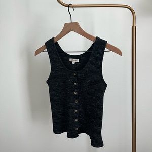 Madewell Button Front Ribbed Knit Tank